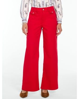 Talbots Relaxed Wide Leg Jeans - Red
