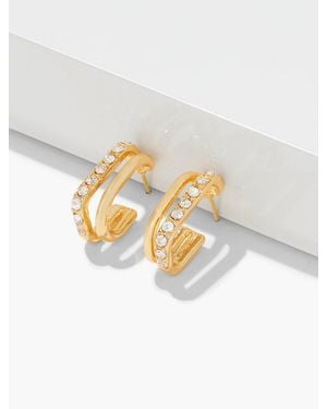 Talbots Sculpted Link Hoop Earrings - White