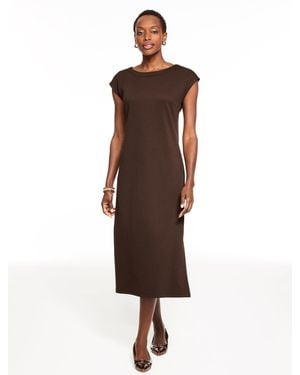 Talbots Passport Ponte Scoop Neck Dress - Brown