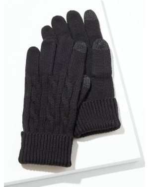 Talbots Soft Cable Knit Gloves - Black