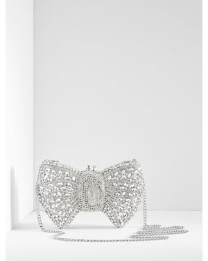 Talbots Rhinestone Bow Clutch - White