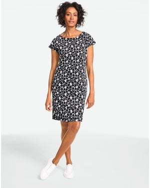 Talbots Sunny Floral Jacquard Keyhole Dress - White