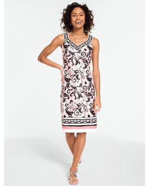Talbots Effortless Jersey Lavish Paisley Shift Dress - White