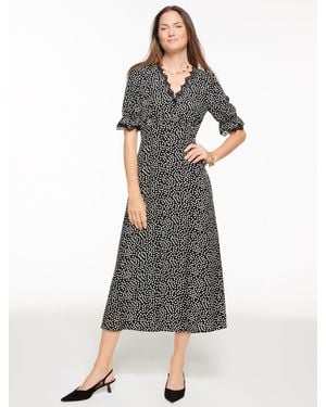 Talbots Fit & Flare Midi Dress - Gray