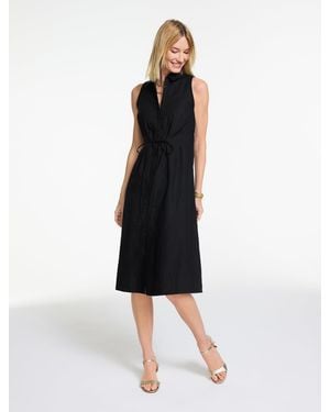 Talbots Linen Tie-front Shirtdress - Black