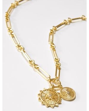 Talbots Deco Heirloom Charm Necklace - Metallic