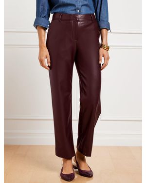 Talbots Faux Leather Straight Ankle Trousers - Purple