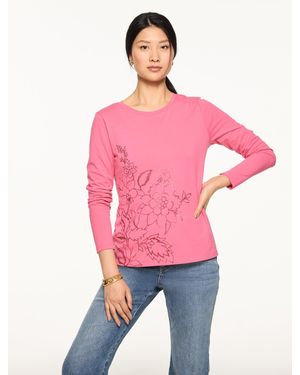 Talbots Long Sleeve Crewneck T-shirt - Pink
