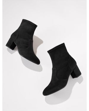 Talbots Pardo Suede Block Heel Booties - Black