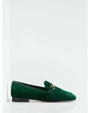 Talbots Katelyn Quilted Velvet Loafers - Green