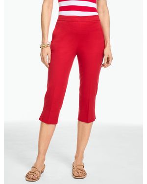 Talbots Cotton Bi-stretch Capri Trousers - Red