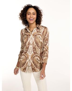 Talbots Soft Satin Charmeuse Shirt - Natural