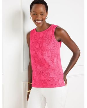 Talbots Sealife Lace Sleeveless Tank Top - Pink