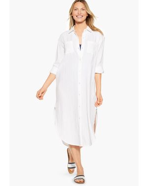 Aqua Club Gauze Long Shirt Cover-up - White