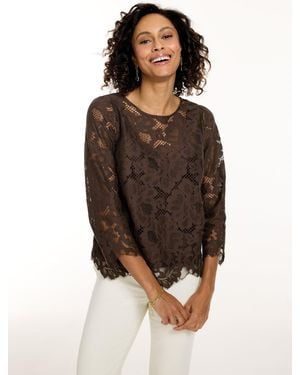 Talbots Lace Top - Brown