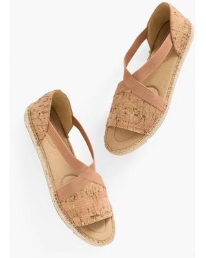 Talbots Ilyssa Elastic Cork Espadrille Flats - Natural