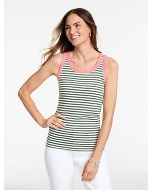 Talbots Ribbed Sleeveless Tank Top - Blue