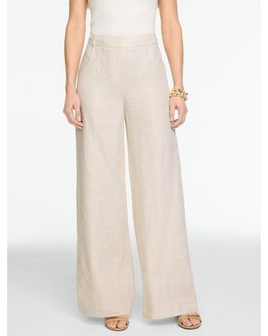 Talbots Classic Linen Wide Leg Trousers - Natural