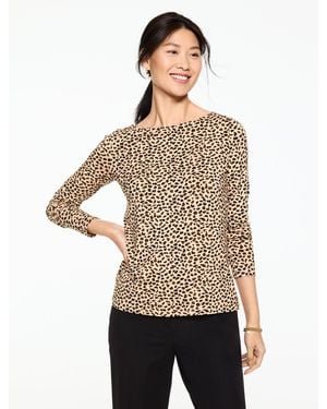 Talbots Effortless Jersey Bateau Neck Top - Natural