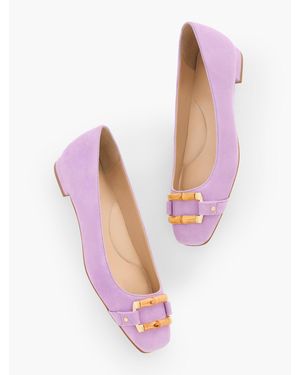 Talbots Sutton Bamboo Buckle Suede Flats - Pink