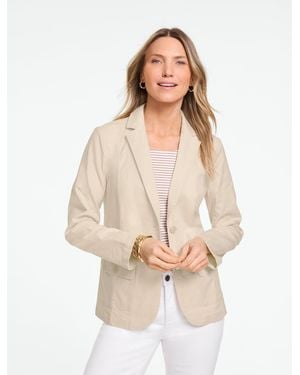 Talbots Stretch Linen Blazer - White
