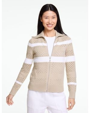 Talbots Open Stitch Jumper Jacket - White