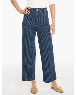 Talbots Wide Ankle Patch Pocket Jeans - Blue