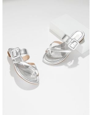 Talbots Camy Buckle Slides - White