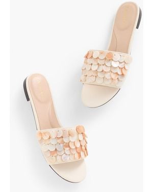 Talbots Keri Shell Embellished Slides - Natural