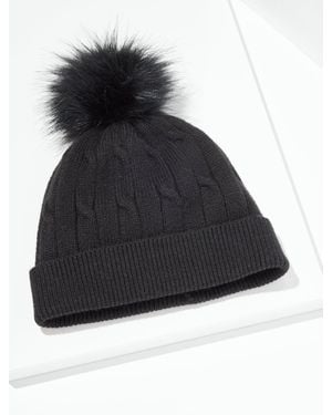 Talbots Soft Cable Knit Beanie - Black