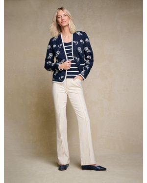 Talbots Embroidered Poplin Quilted Jacket - Blue