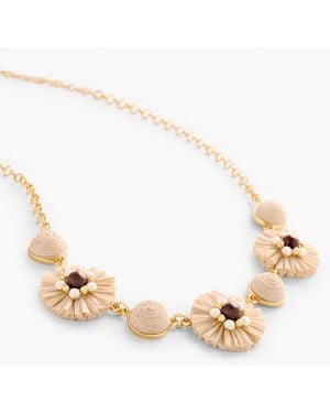 Talbots Beaded Raffia Necklace - Natural