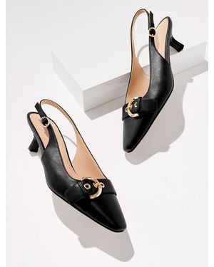 Talbots Tabitha Buckle Nappa Slingback Court Shoes - Black