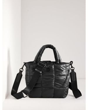 Talbots T By Quilted Nylon Mini Tote - Black