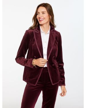 Talbots Tipped Velveteen Blazer - Red