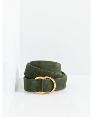 Talbots Double Ring Suede Belt - Green