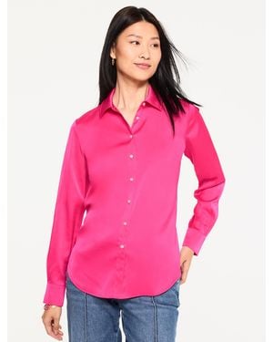 Talbots Soft Satin Charmeuse Shirt - Pink