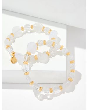 Talbots Sweet Pearl Stretch Bracelet Set - White
