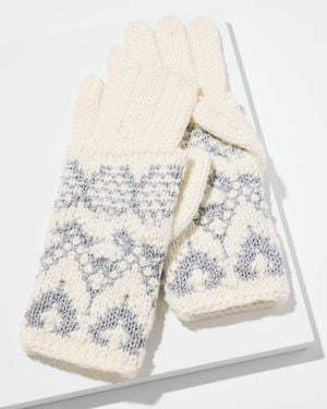 Talbots Sparkling Fair Isle Gloves - Natural