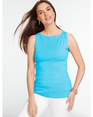 Talbots Bateau Neck Tank Top - Blue