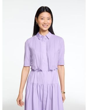 Talbots Plus Exclusive Scalloped Pointelle Shrug - Purple
