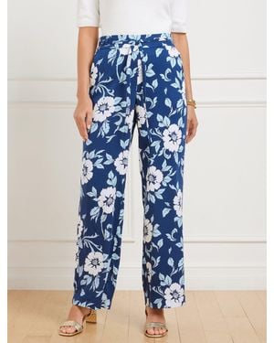 Talbots Wide Leg Pull-on Pants - Blue