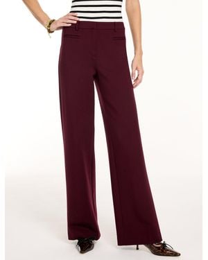 Talbots Polished Ponte Wide Leg Pants - Red