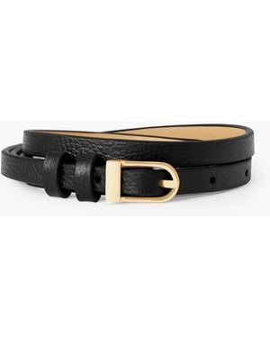 Talbots Slim Leather Belt - White