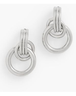 Talbots Interlock Sculptural Earrings - White
