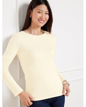 Talbots Pima Crewneck T-shirt - Natural
