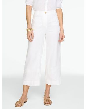 Talbots Washed Cotton Wide Crop Patch Pocket Pants - White