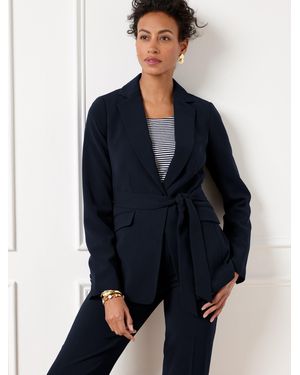 Talbots Easy Travel Tie Waist Blazer - Blue