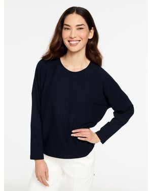 Talbots Ribbed Crewneck T-shirt - Blue