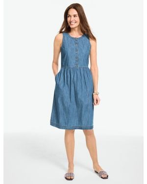 Talbots Sleeveless Denim Mini Dress - Blue